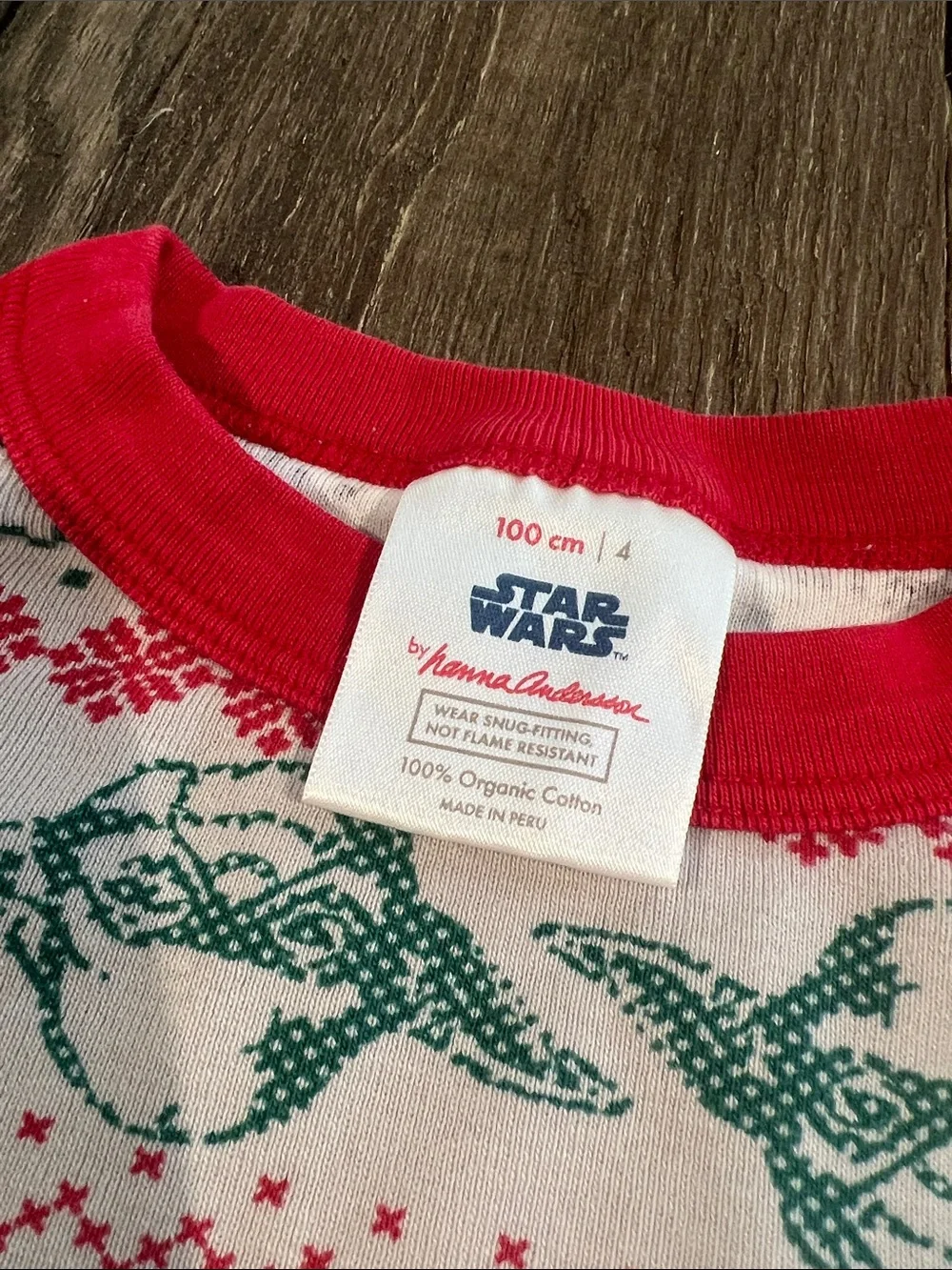 Kids Red Trim Star Wars Themed Holiday Pajama Set